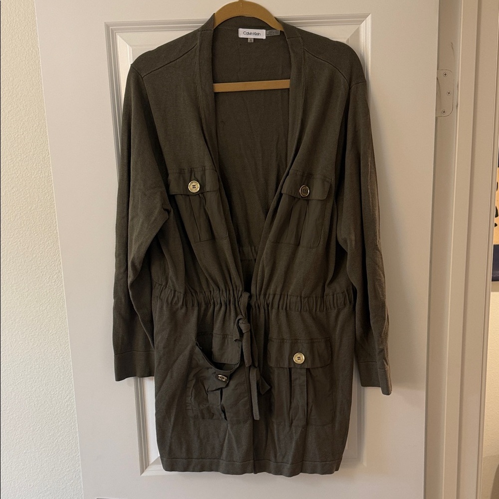 Calvin Klein Women's Utility Jacket in Dark Olive